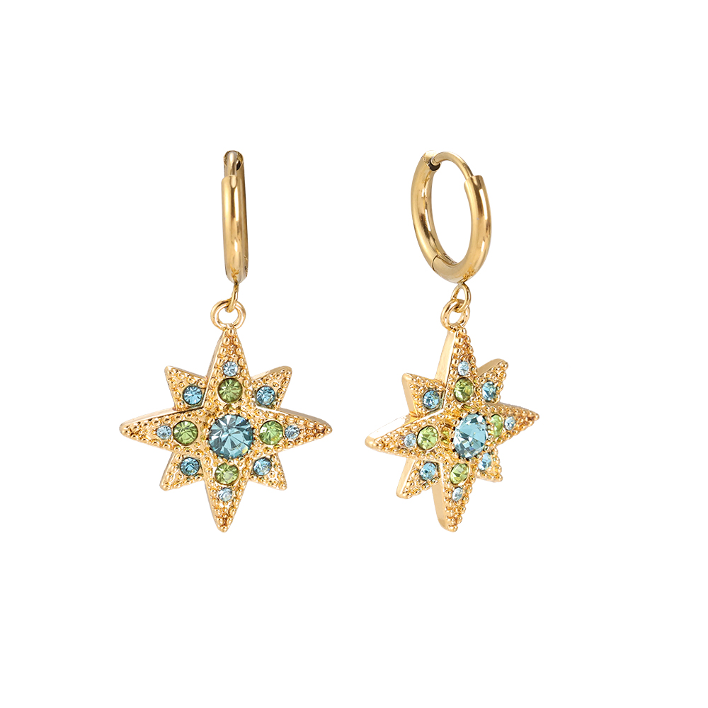 Stainless steel earrings Super Diamond Star