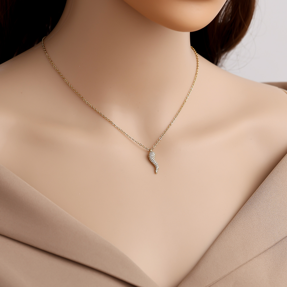 Stainless steel necklace 42cm Diamond Peper