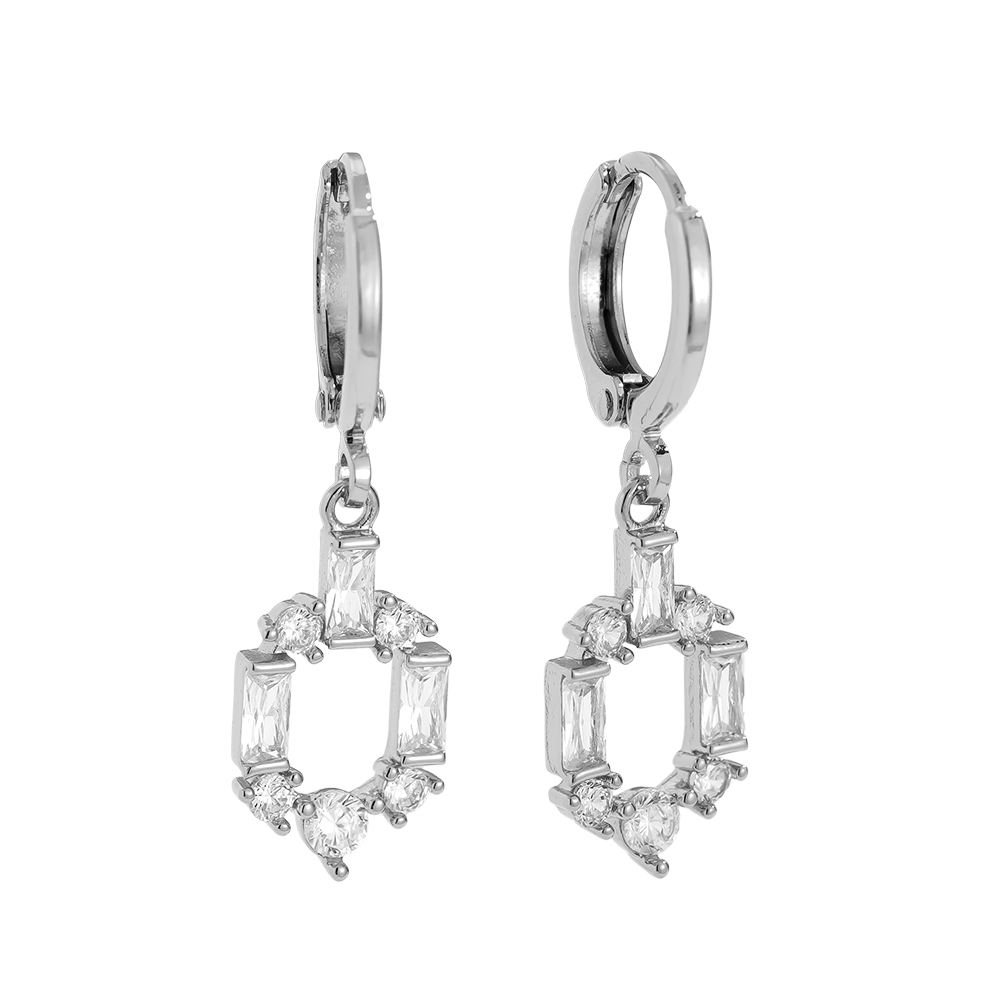 3cm Mini Mixed Diamonds Gold-plated Earrings   