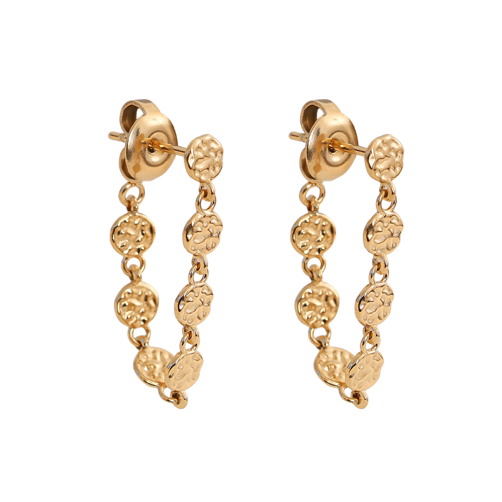 50mm irregular small disc stainless steel earrings  