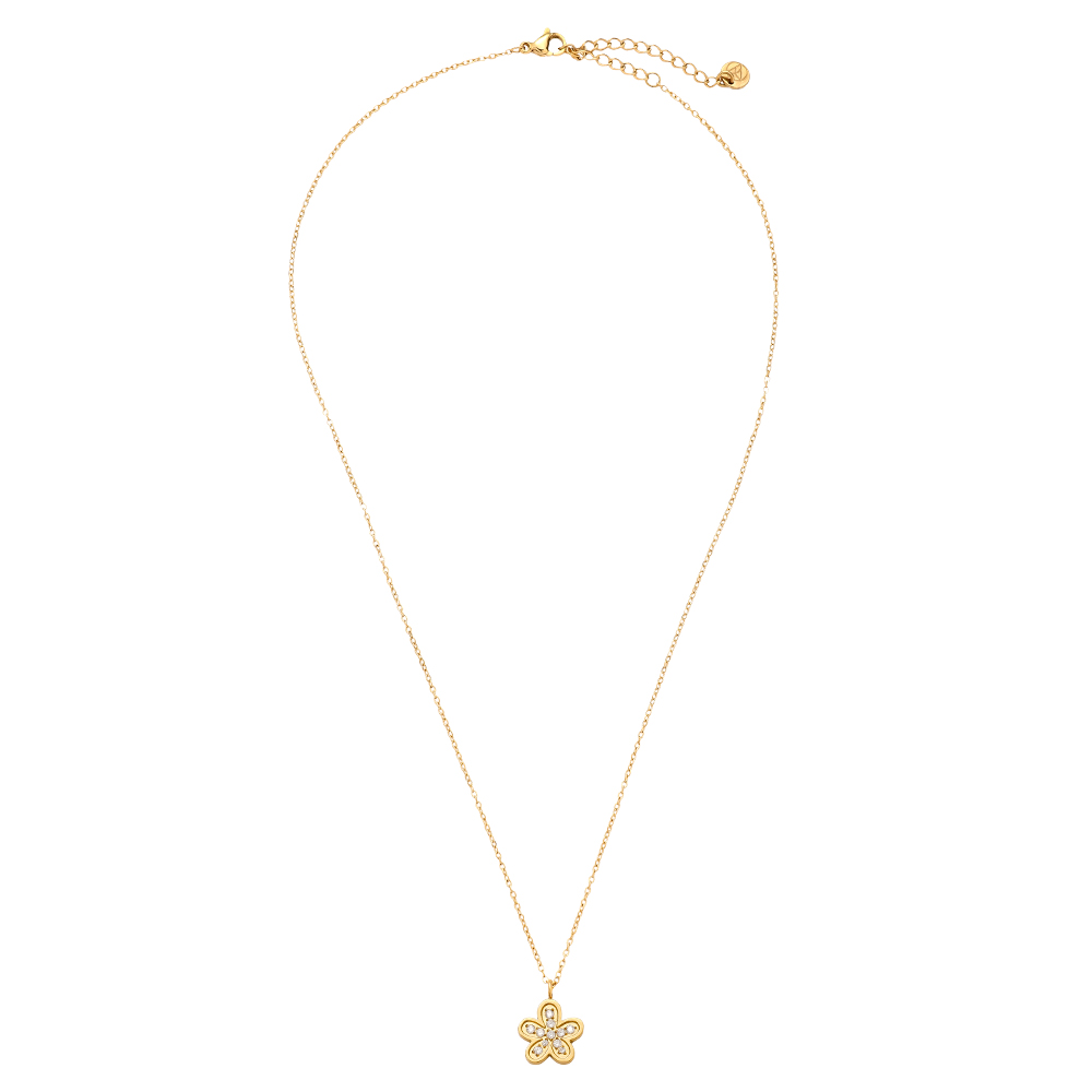40cm Sweet Diamond Flower stainless steel necklace  