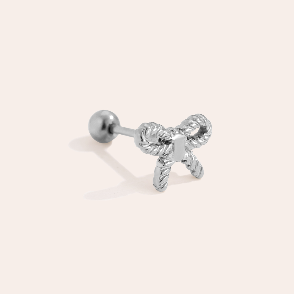 6mm Twist Bowtie stainless steel piercing       