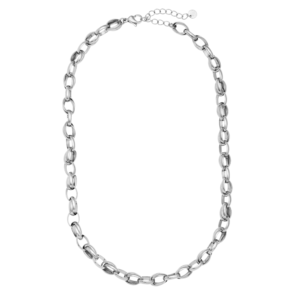 42cm oval link chain stainless steel necklace  