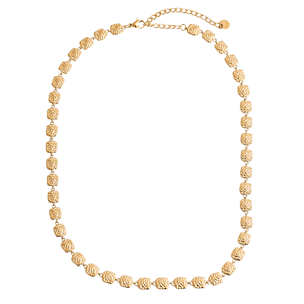 43cm irregular squares stainless steel necklace    