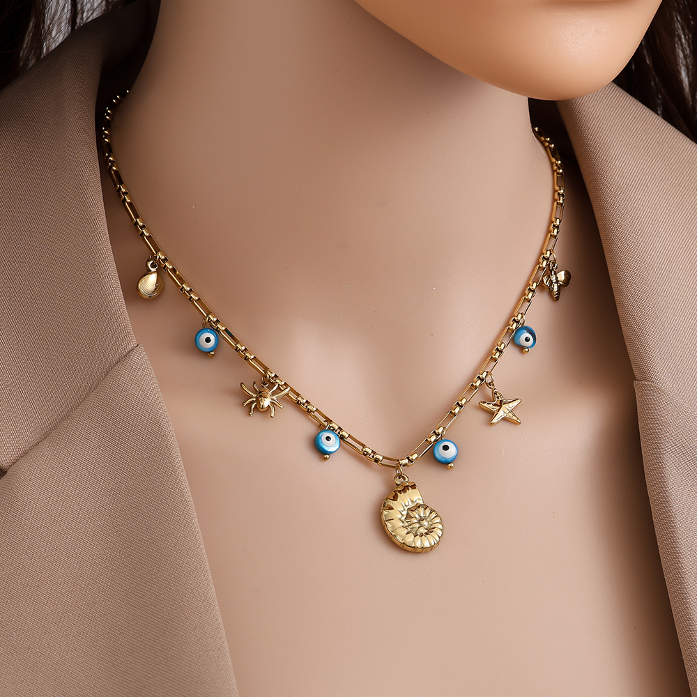 42cm shell star stainless steel necklace
