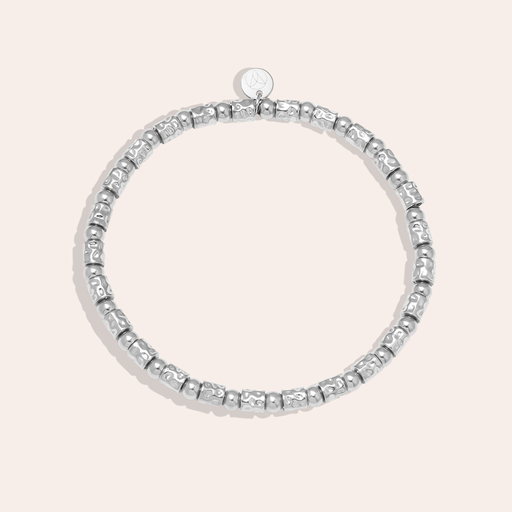 Elastic Tube And Beads stainless steel bracelet       