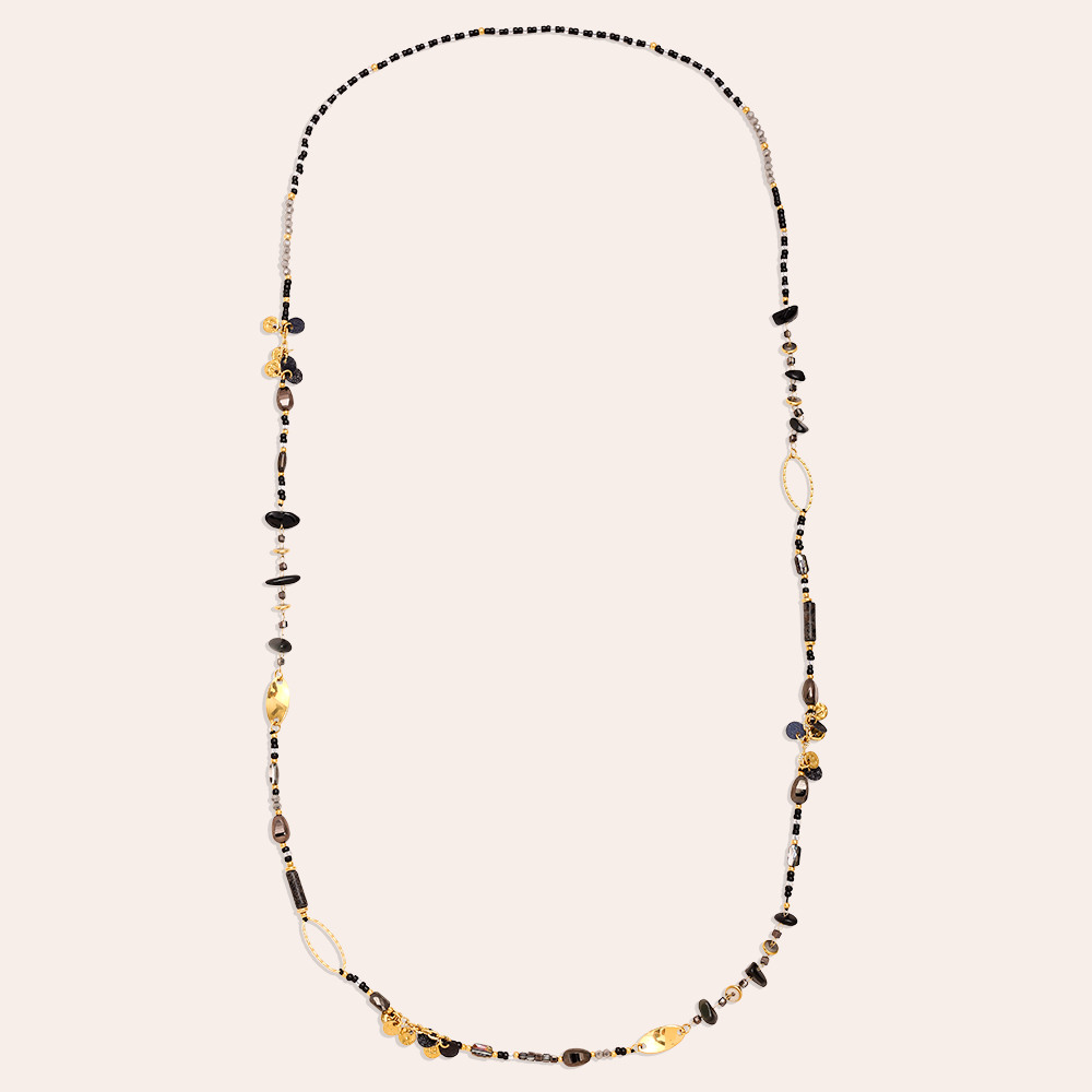 94cm Black Stone Chain stainless steel necklace     94cm Black Stone Chain stainless steel necklace