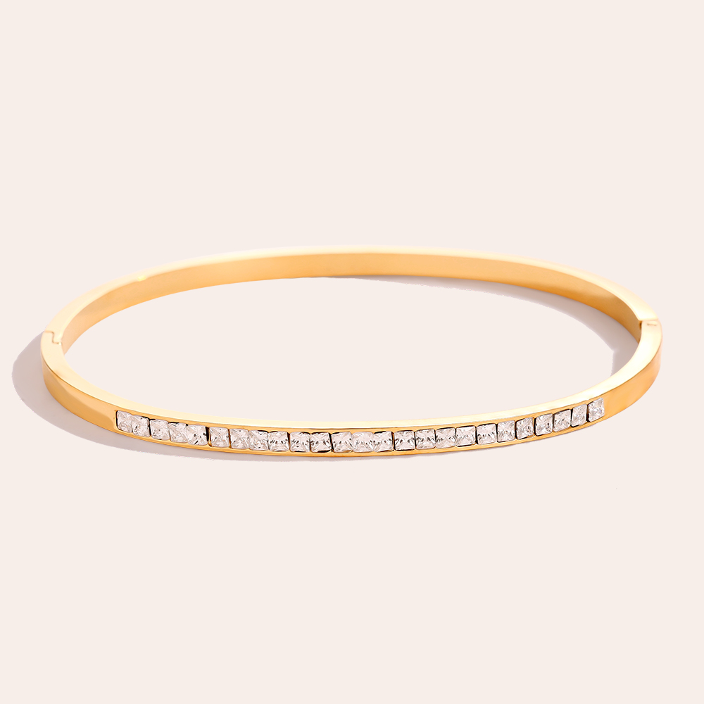6.5cm Diameter Diamonds stainless steel bangle    