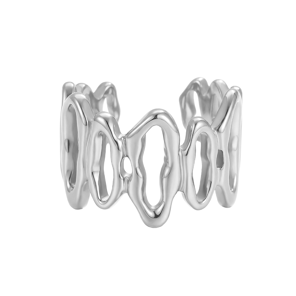 Adjustable irregularly shaped elliptical stainless steel ring    