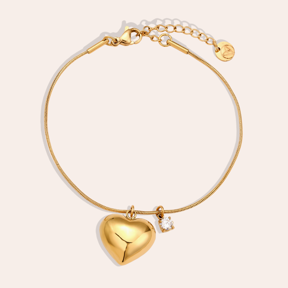16cm Heart And Diamond Dot stainless steel bracelet     