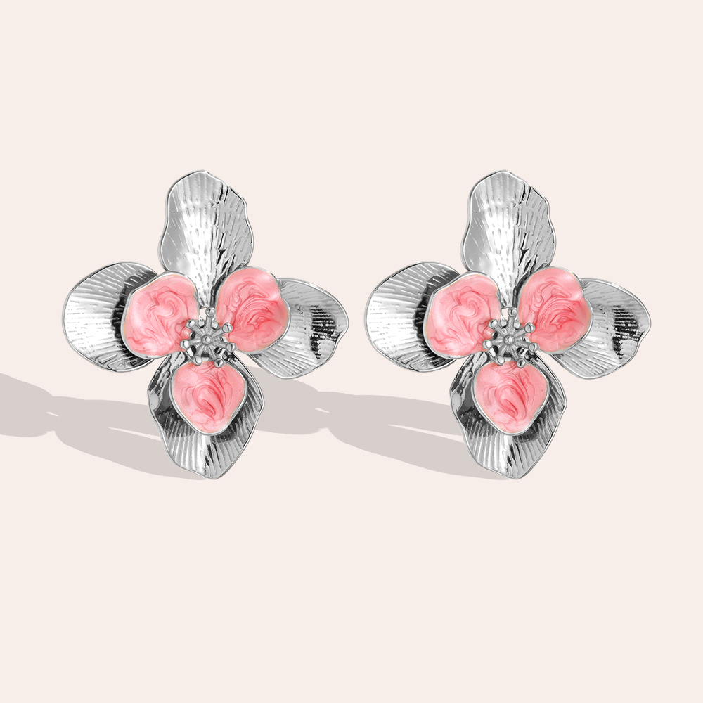 42*45mm Beautiful large flower stainless steel earrings     