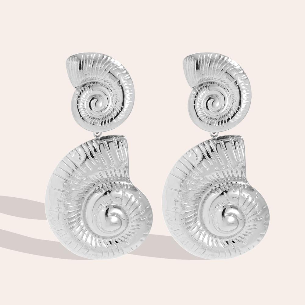 23*44mm Nice Conch stainless steel earrings