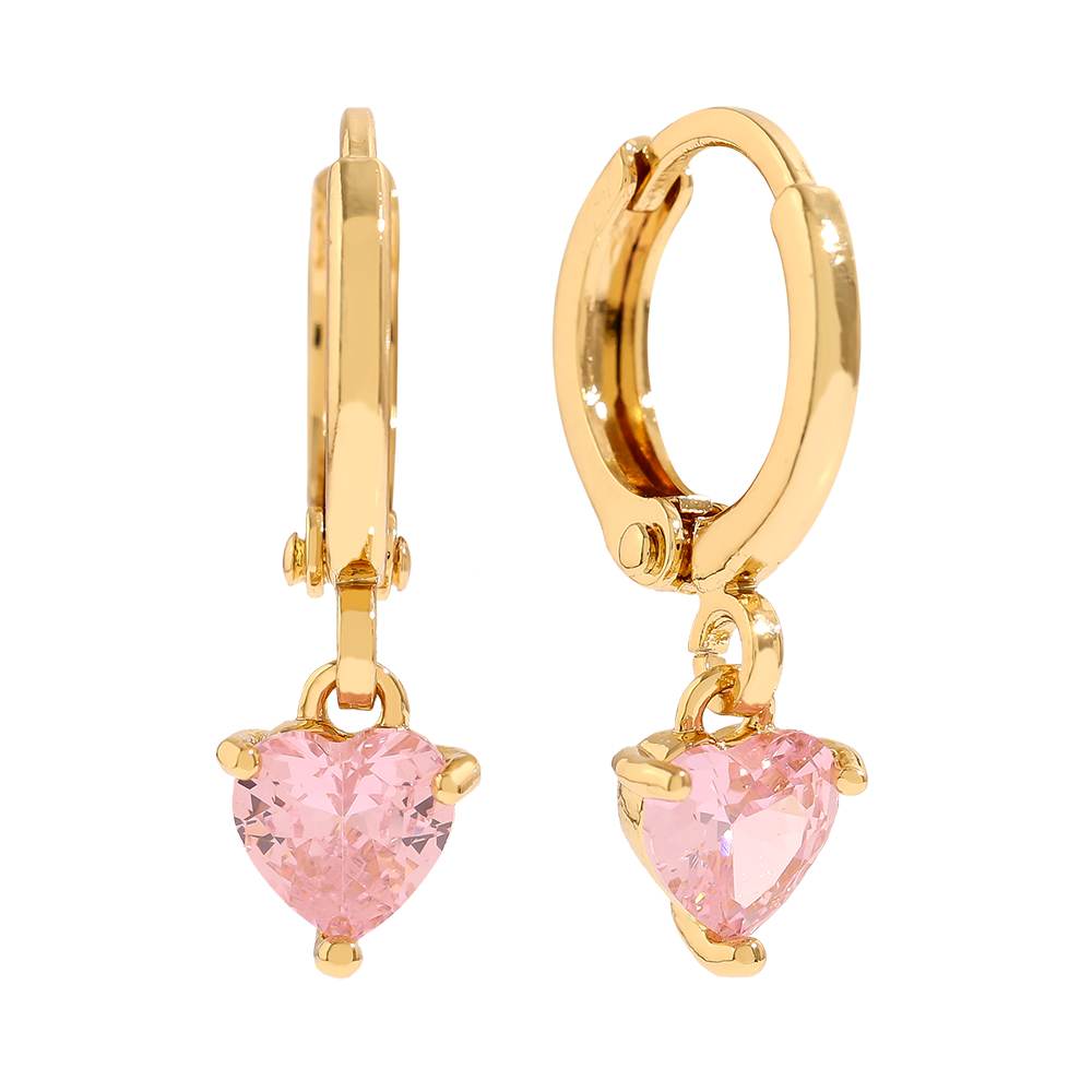 2cm Nice Heart Diamond Gold-plated Earrings 