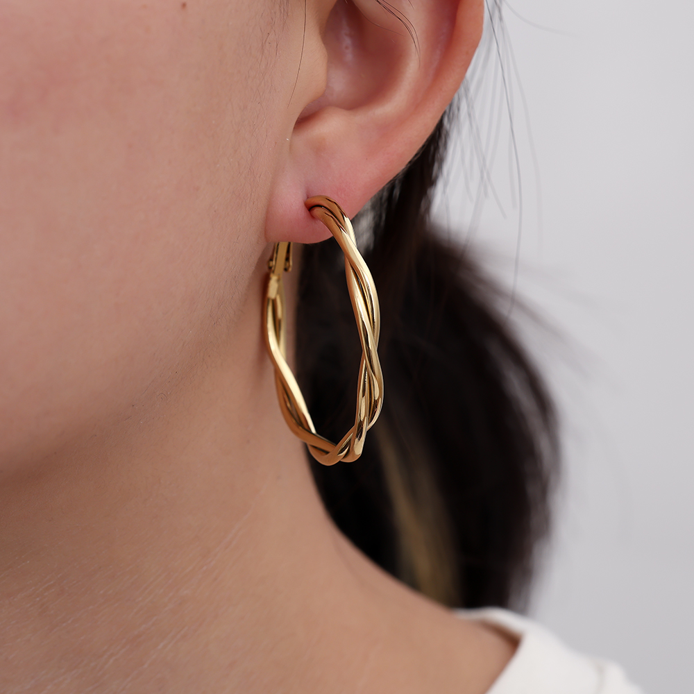 4cm Classic Twist Hoop stainless steel earrings     