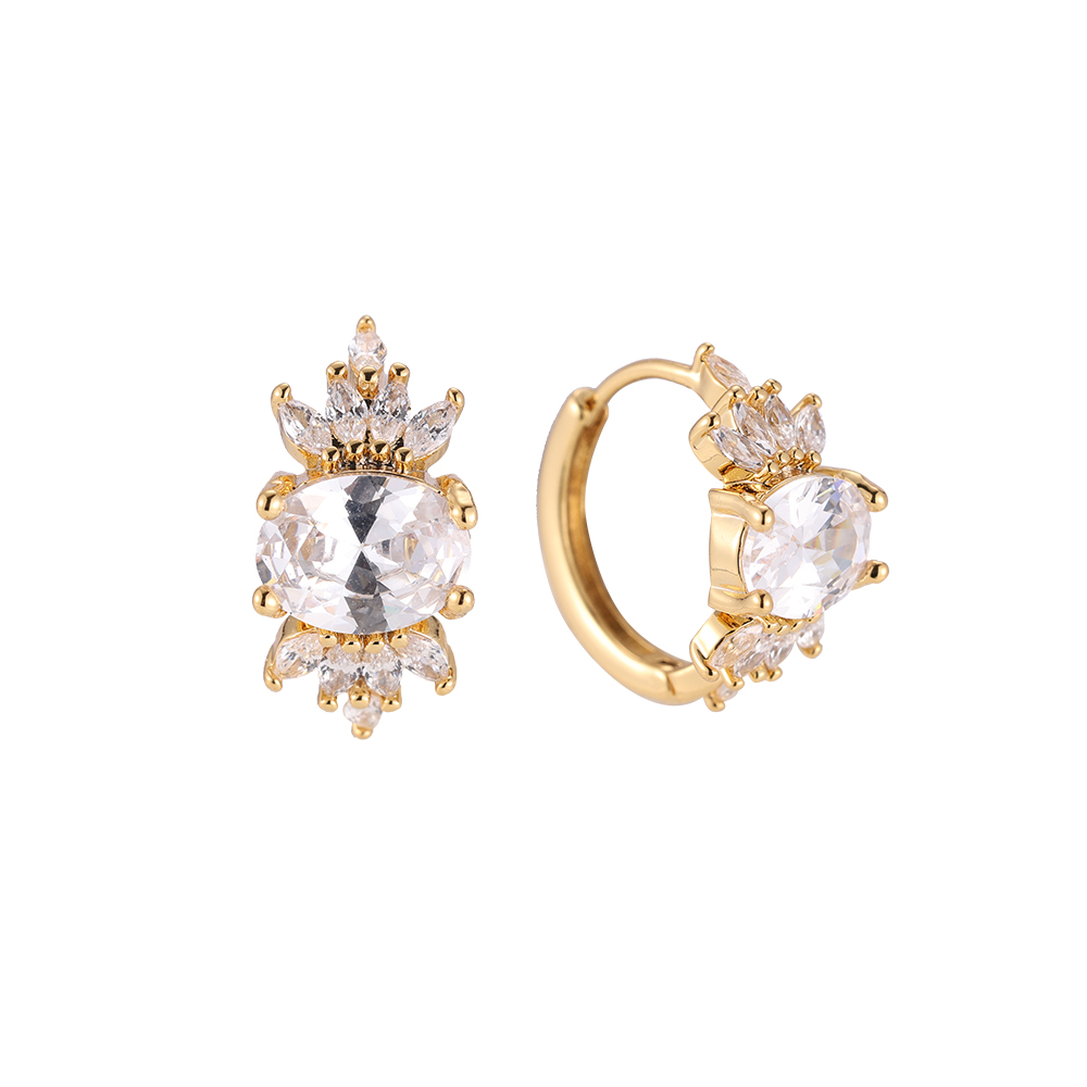 Gold-plated Big Diamond earrings