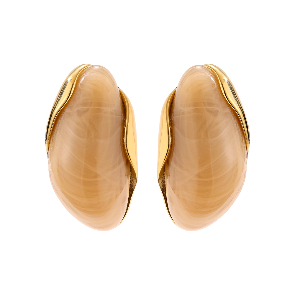 35mm Nice Resin Stainless Steel Earrings   