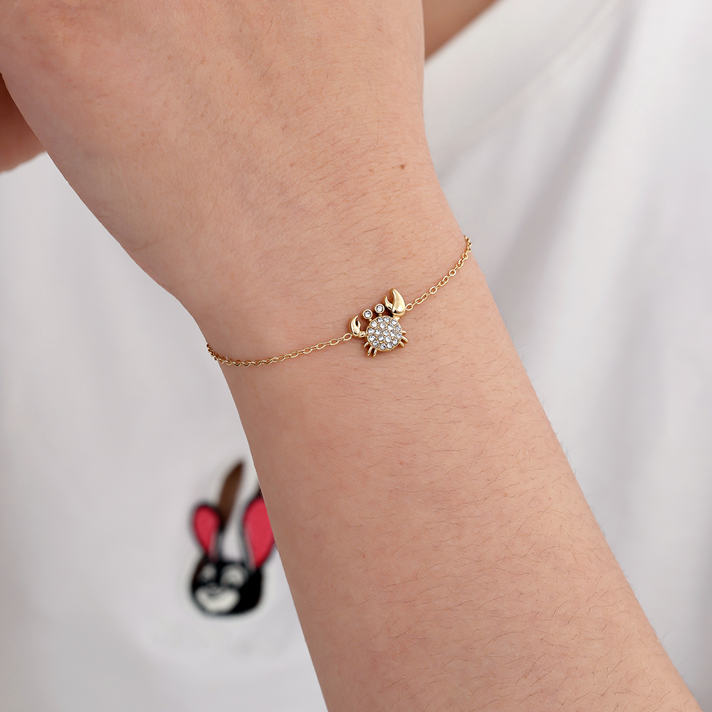 17cm Diamond Crab stainless steel bracelet    