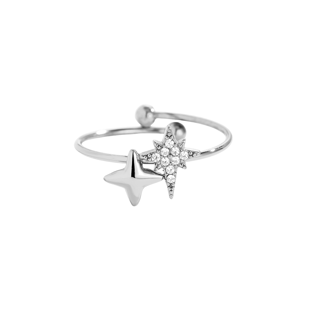 Two Sharp Stars stainless steel ring     Two Sharp Stars stainless steel ring