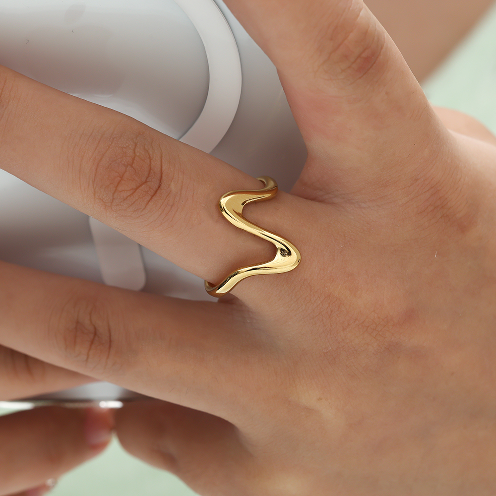 Stainless steel ring Heart Beat