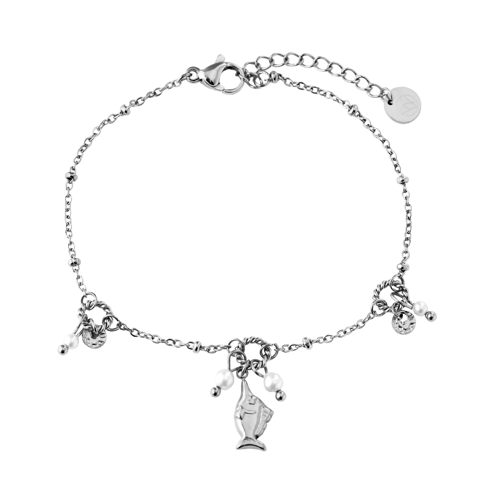 17cm Pearl Fish stainless steel bracelet