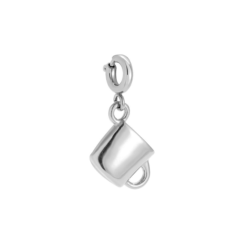 10mm Spring Clasp Simple Cup Stainless Steel Pendant  
