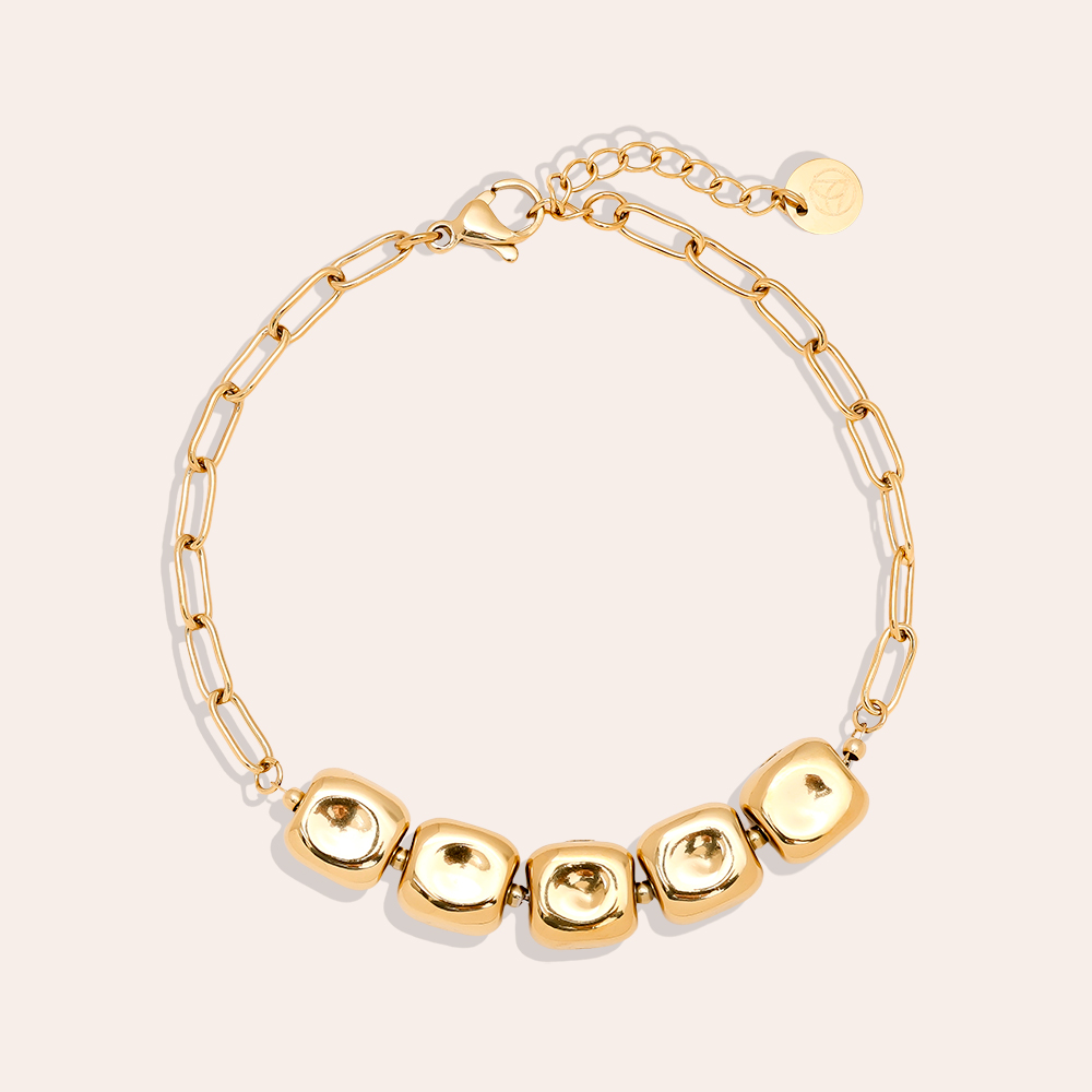 17cm Cube Dot Chain stainless steel bracelet       