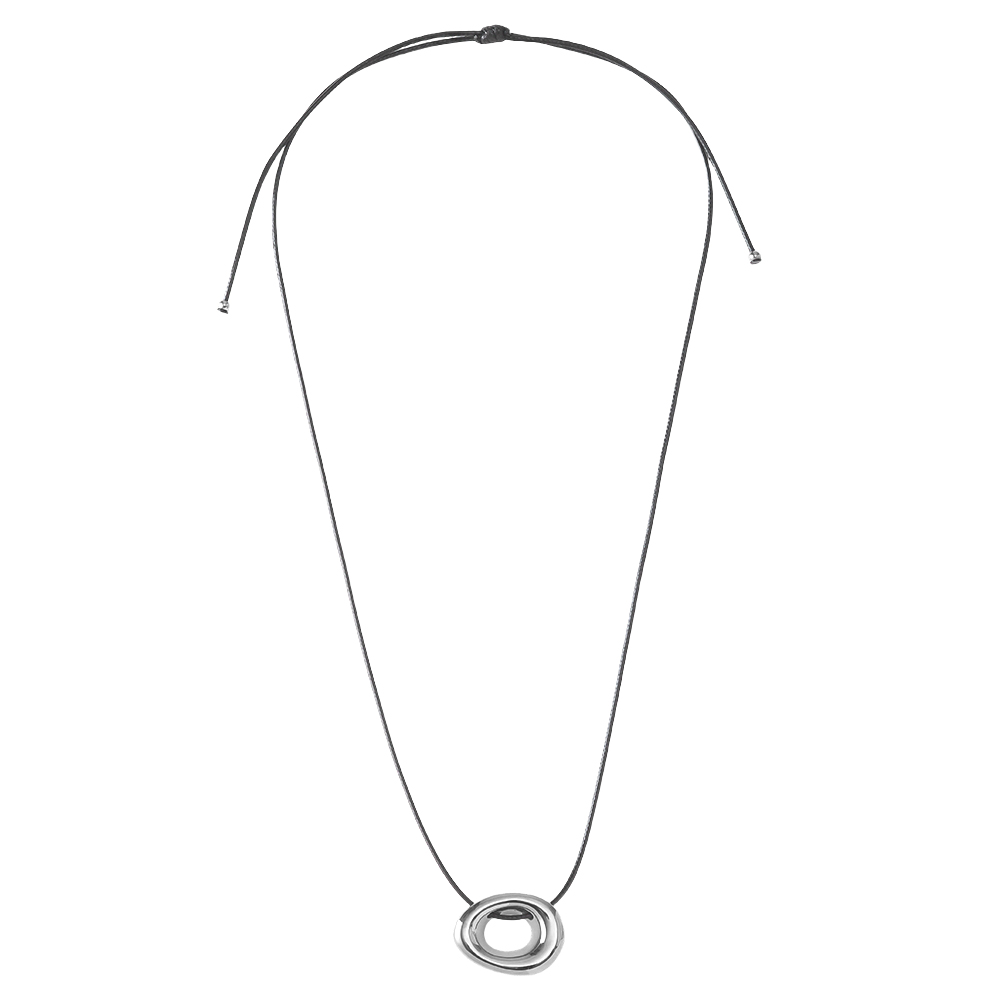90cm hollow circle stainless steel pendant necklace copy