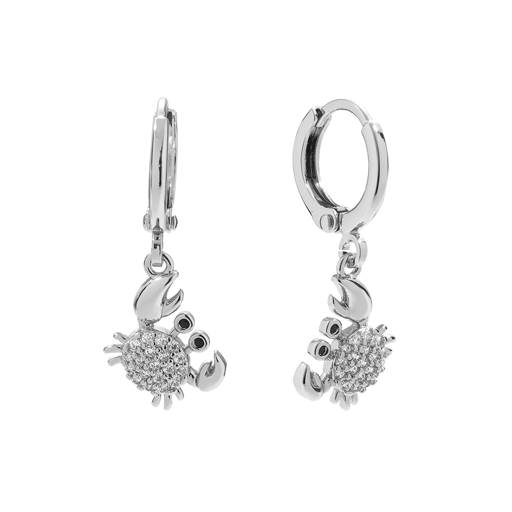 27mm Seecrabs Diamond Gold Plated Earrings