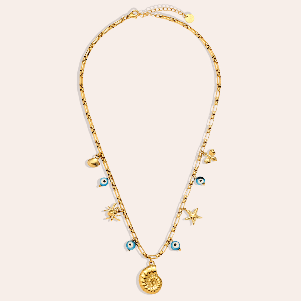 42cm shell star stainless steel necklace