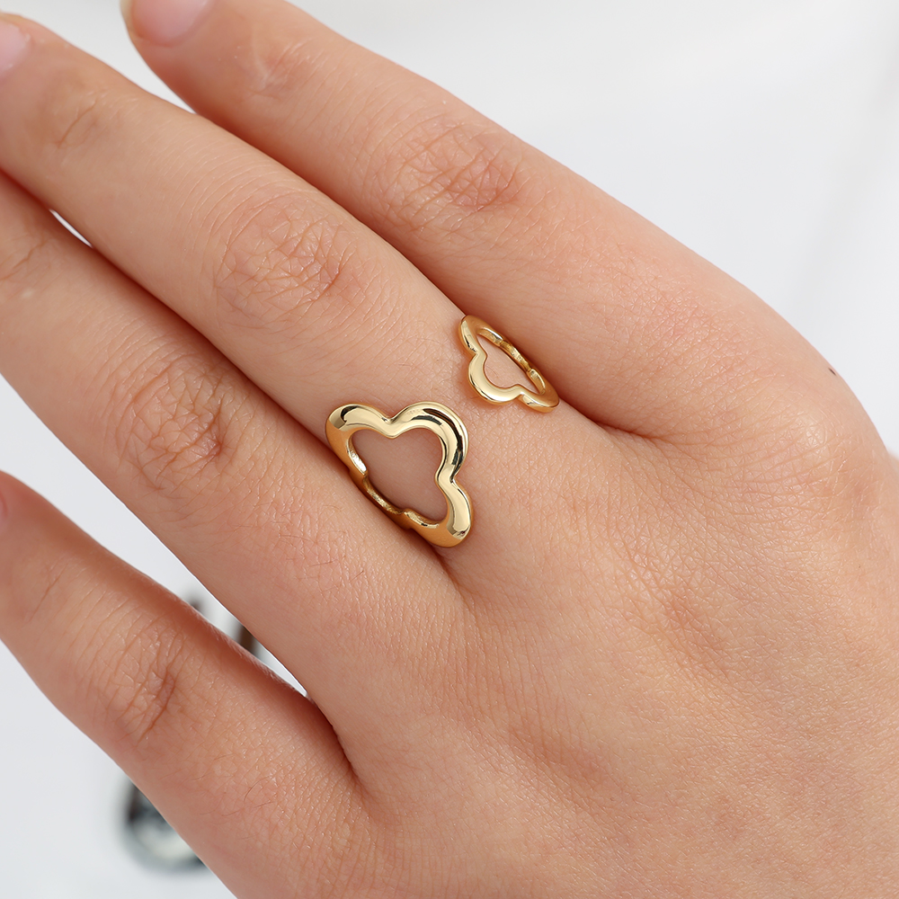 Two Clover stainless steel ring    