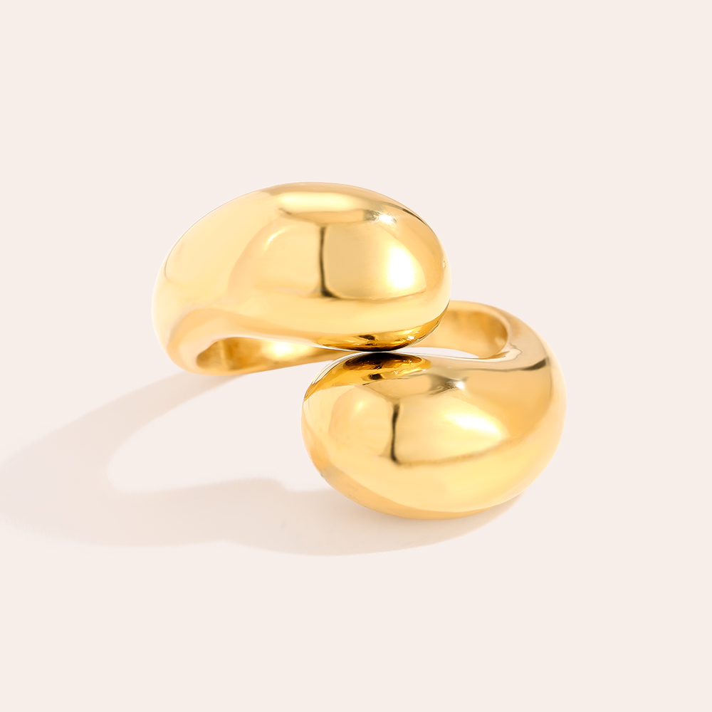 Two Drops stainless steel ring
