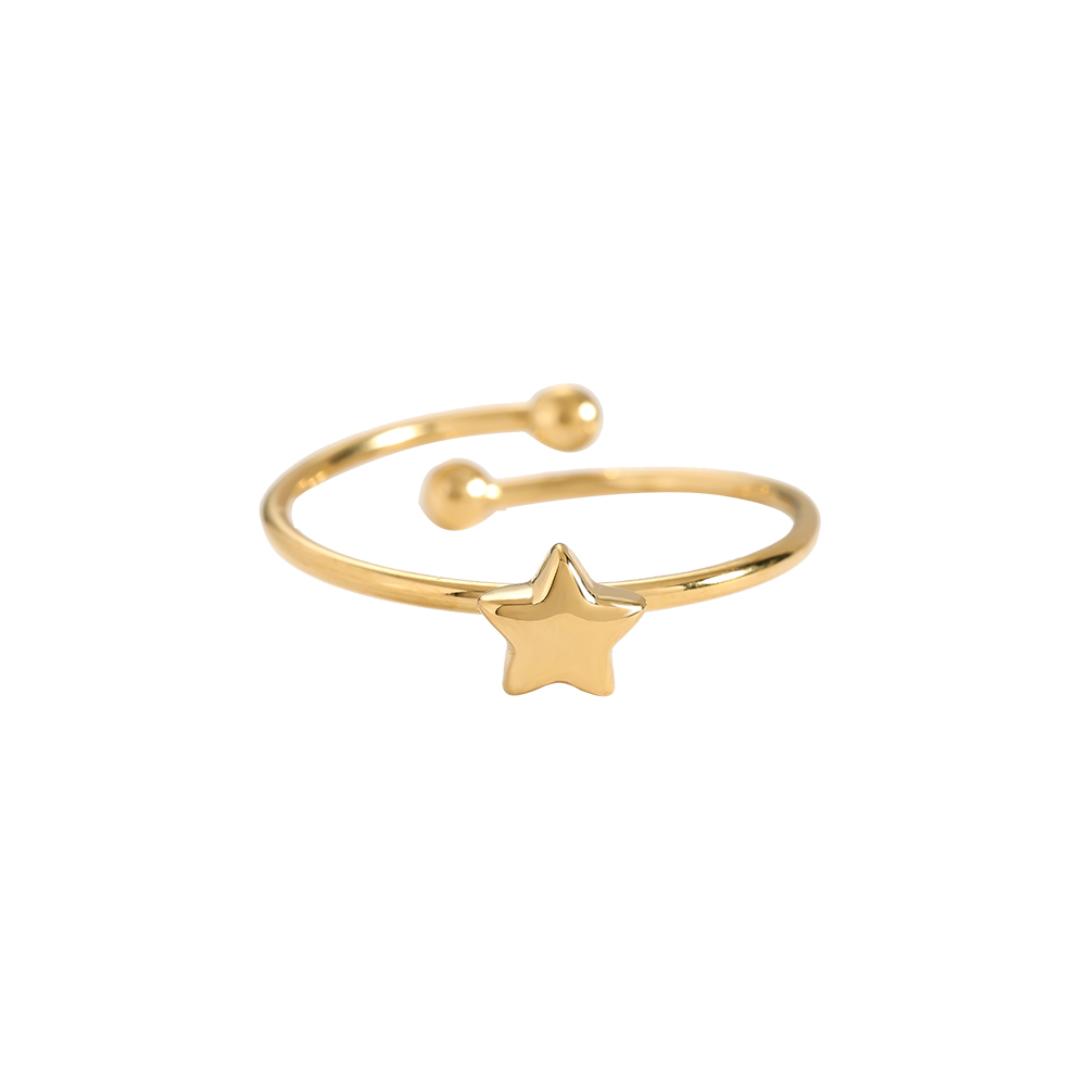 Stainless steel ring Simple Star
