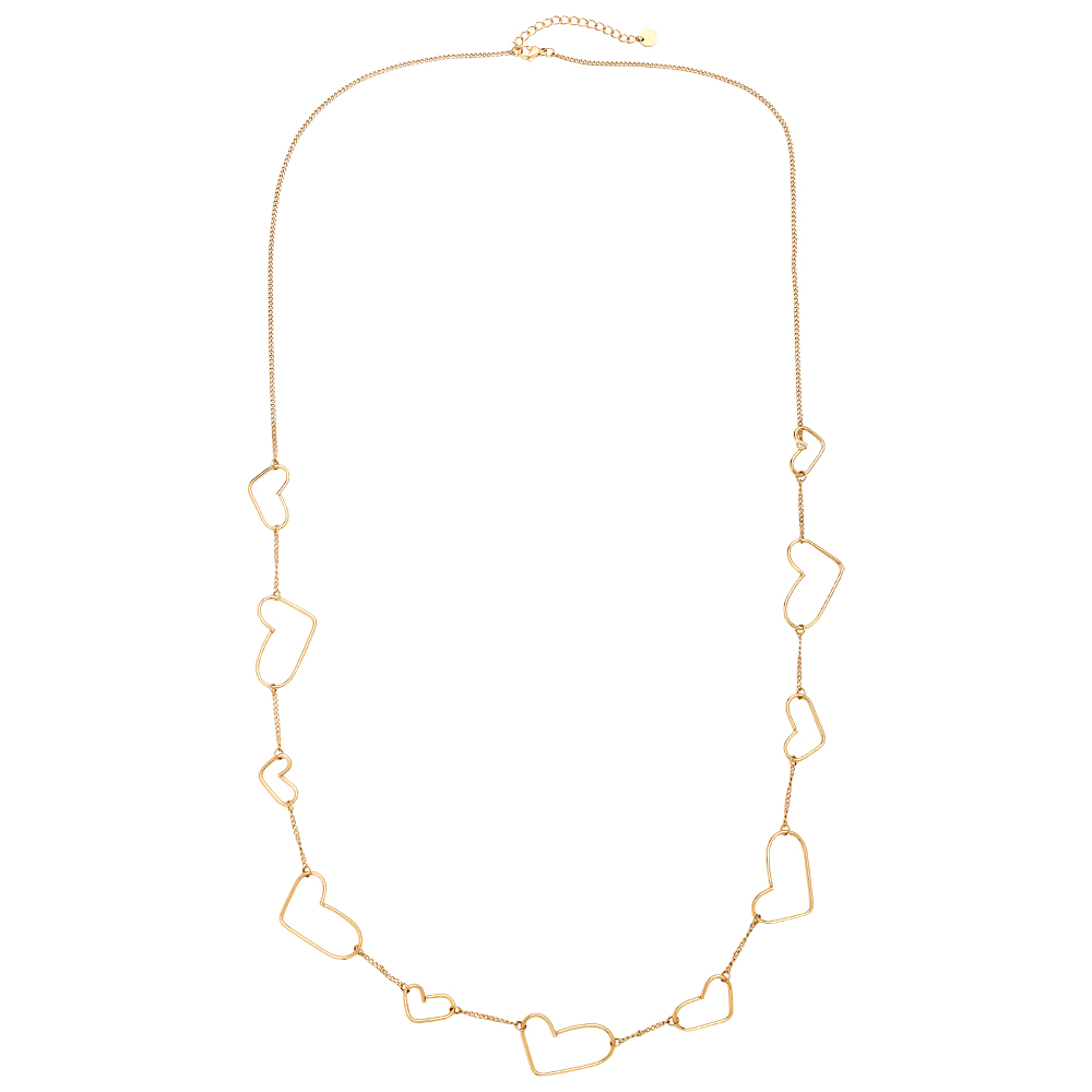 90cm Cool Hearts stainless steel necklace    