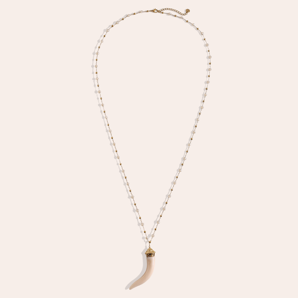 80cm acrylic chilli shape stainless steel necklace     