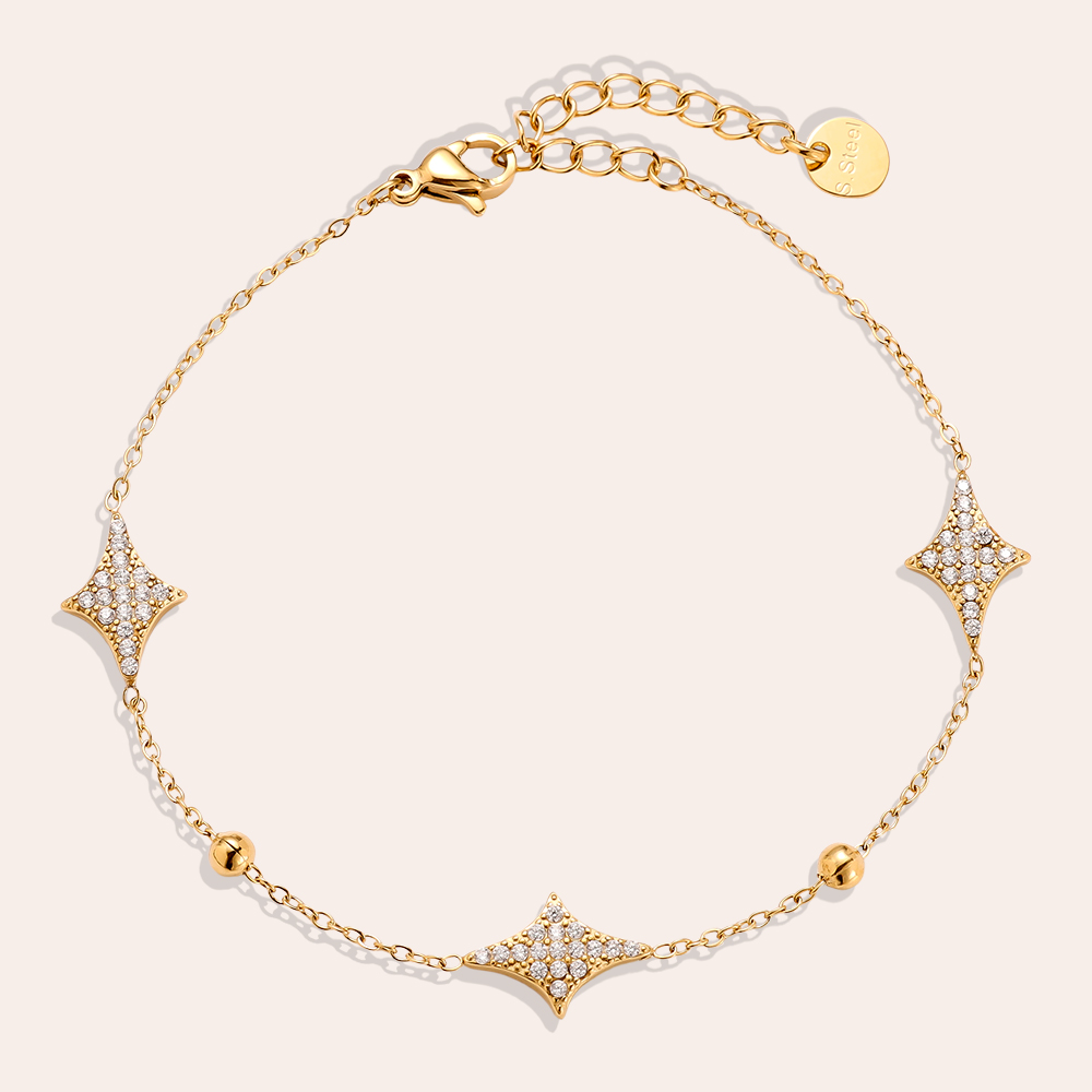 Stainless steel bracelet 16cm Nice Diamond Shape