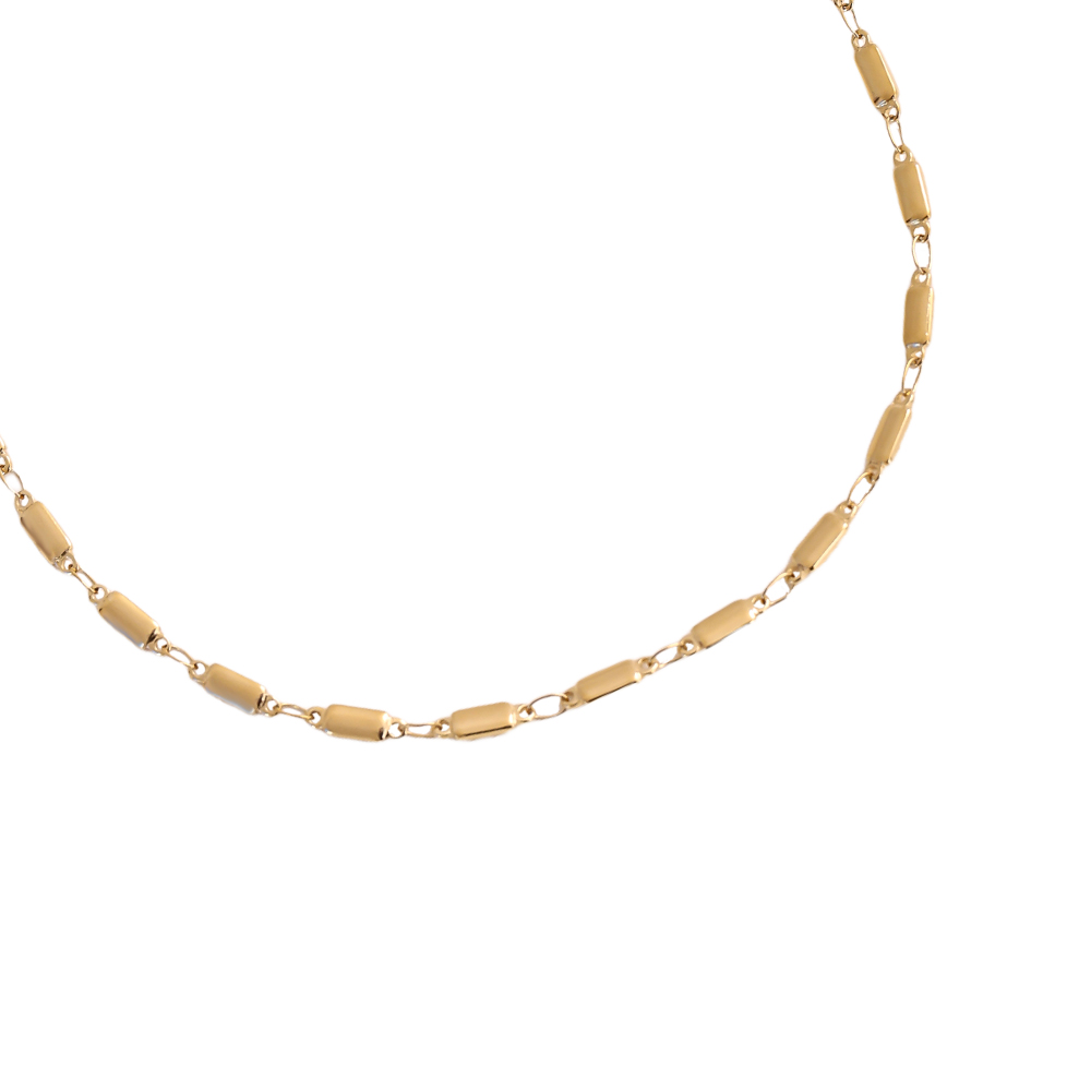 42cm rectangular chain stainless steel necklace      