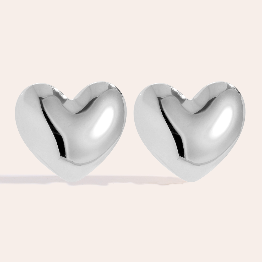 25mm Right Heart stainless steel earrings       