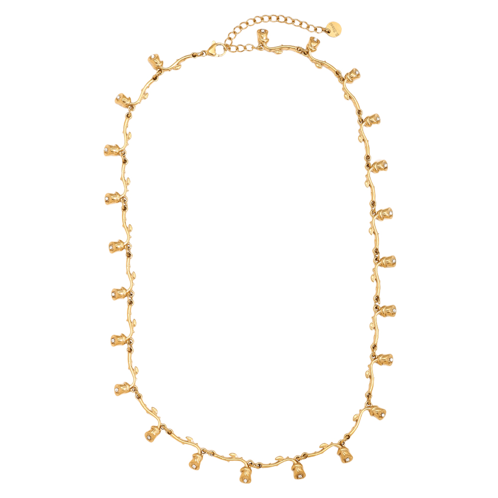 40cm Nice Rose Chain stainless steel necklace      