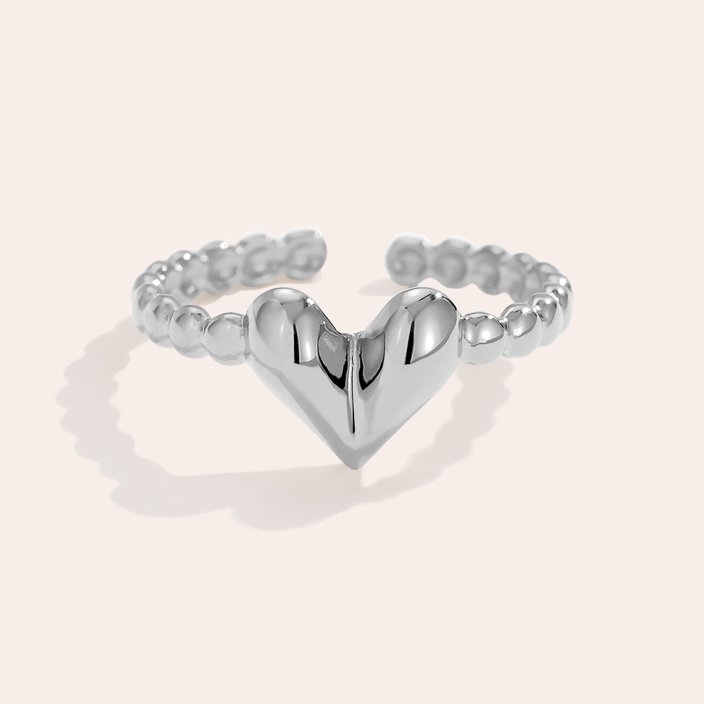 Fine Heart stainless steel ring    