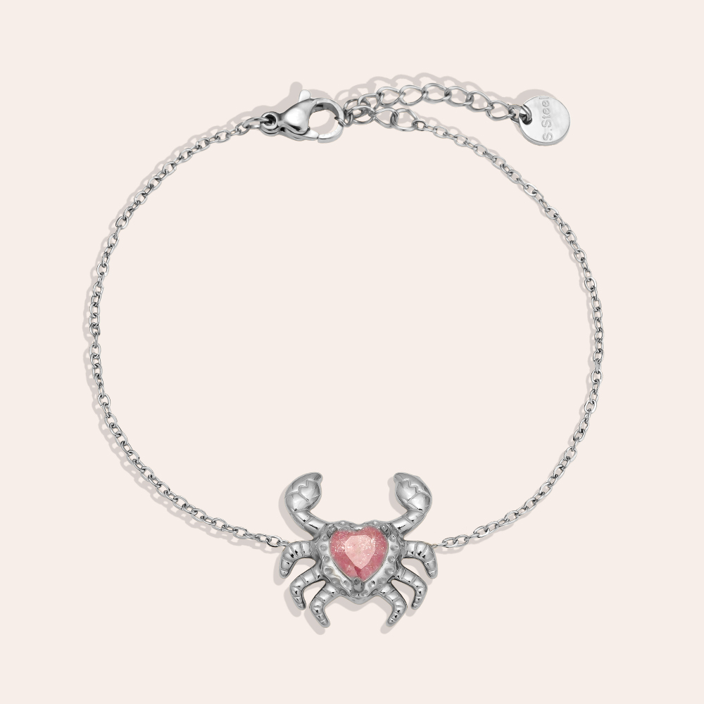 16cm Crab And Diamond stainless steel bracelet 