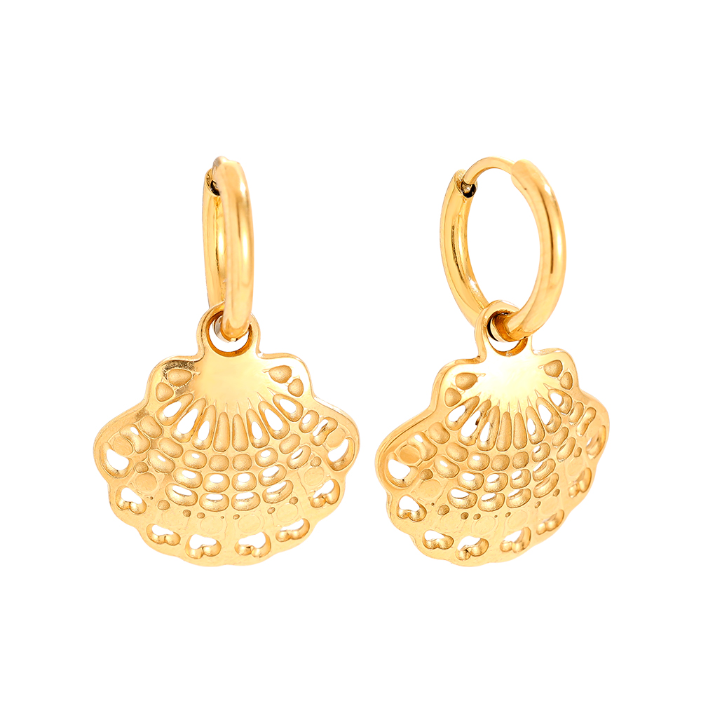 2.5cm Nice Shell stainless steel earrings       
