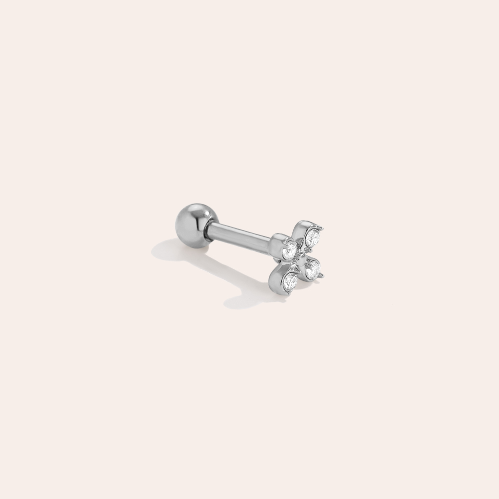 4mm Mini Cross Diamond Stainless Steel Piercing     