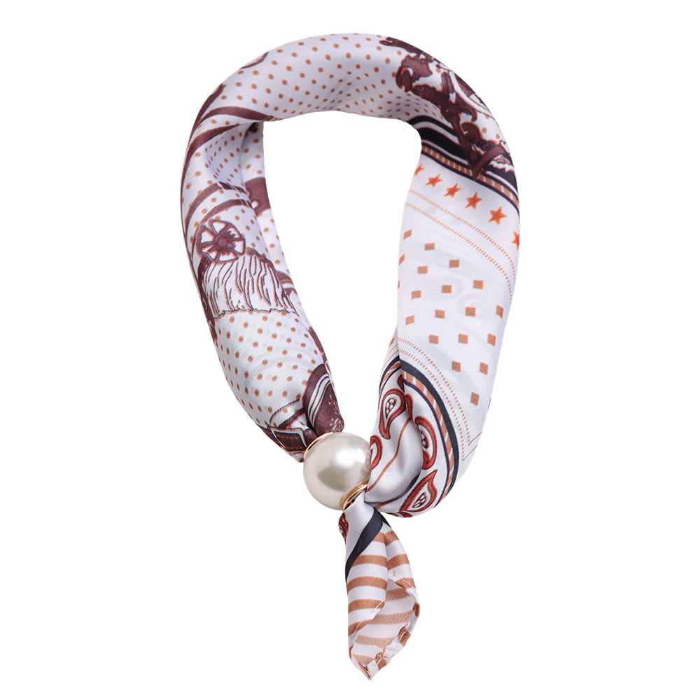 43cm Stylish brown beaded scarf  