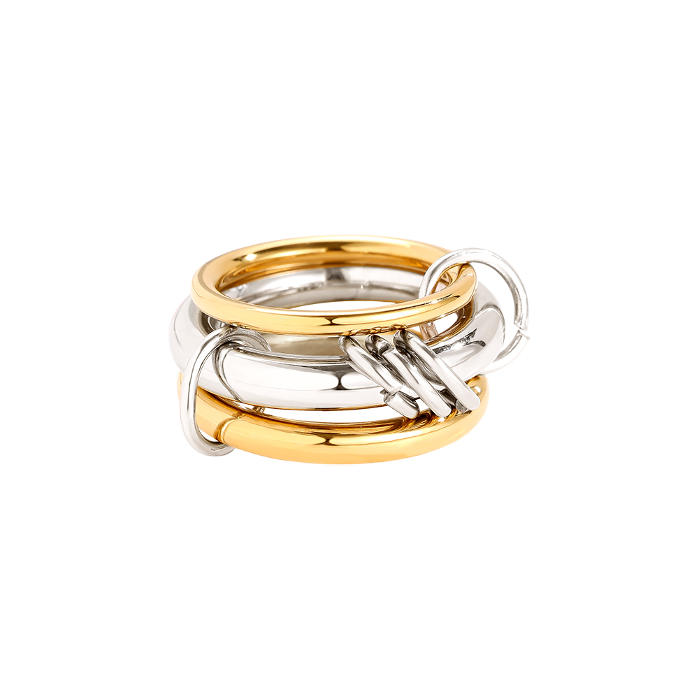 Three Layer Gold And Silver Ring Set Stainless Steel Ring    
