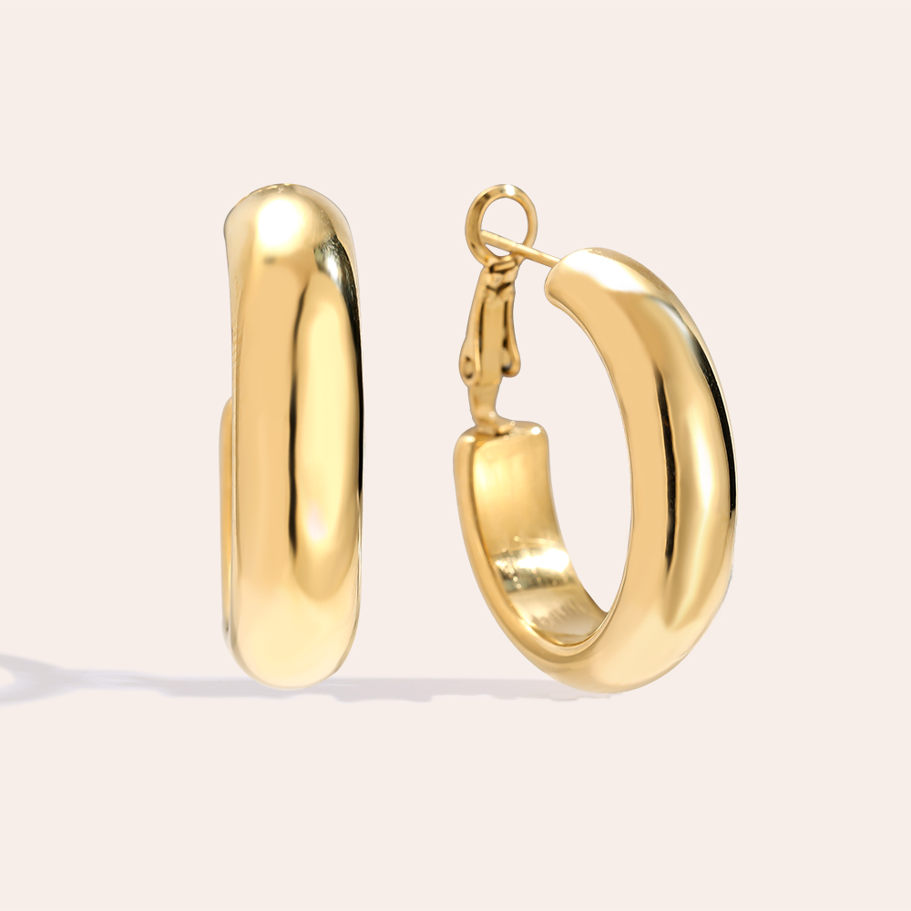 Stainless steel earrings 3cm Simple Circle