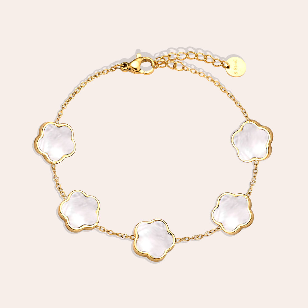 17cm Shell Flowers stainless steel bracelet     