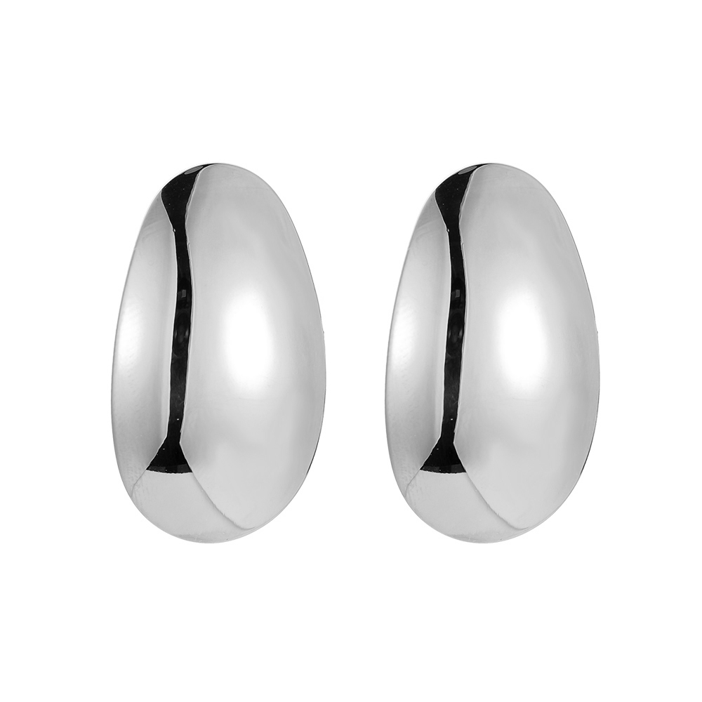 Long Mirror Shield stainless steel stud earrings