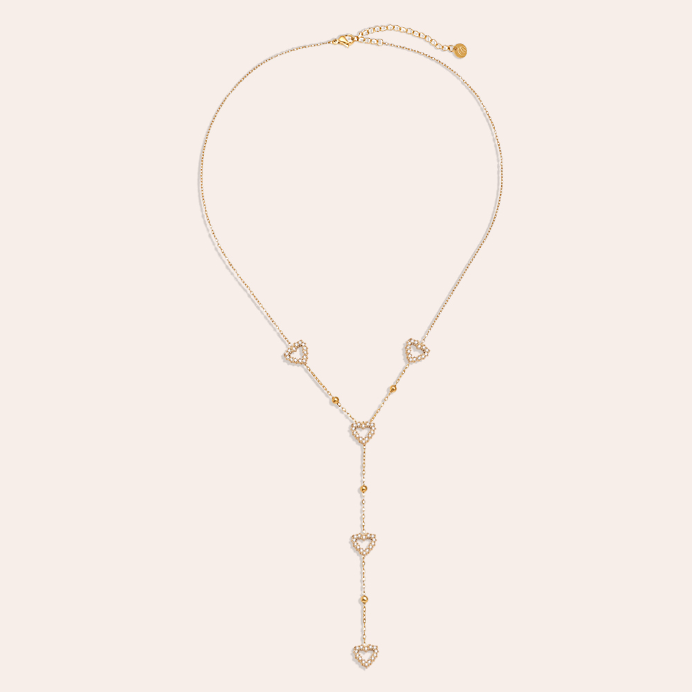 39cm Nice Diamond Heart stainless steel necklace       