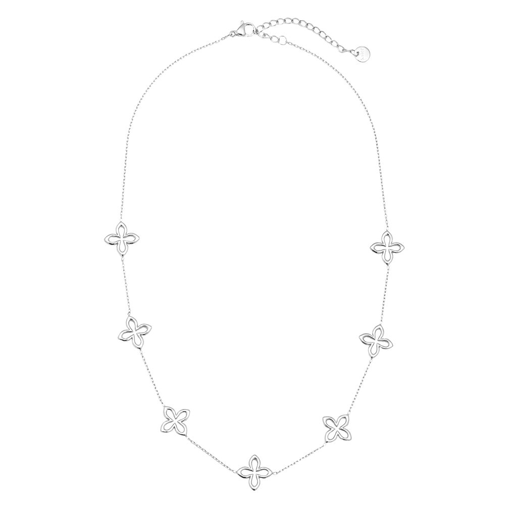 40cm Classic Lucky Flower stainless steel necklace    