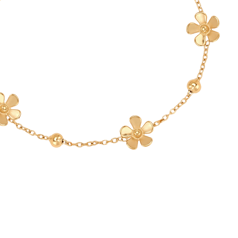 Stainless steel bracelet 17cm three flowers